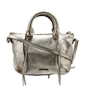 Rebecca Minkoff Metallic Gold‎ 100%Leather Tassel Accent Detail MiniCross Bag